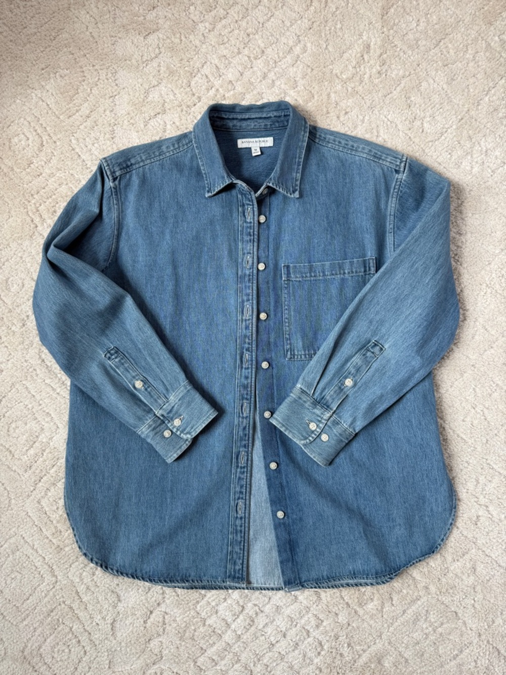Banana Republic Denim Button Down, Medium, 100% Cotton